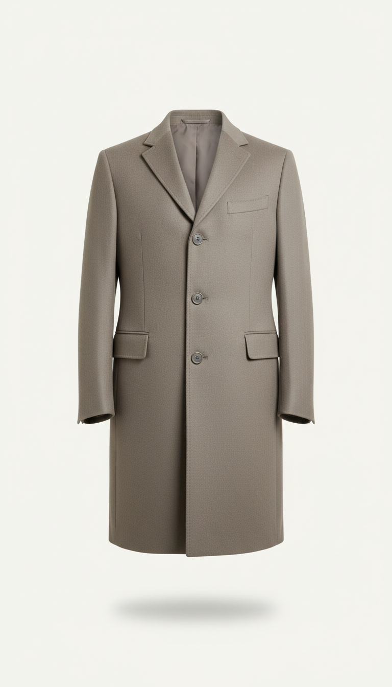 Stone Taupe Tailored Overcoat
