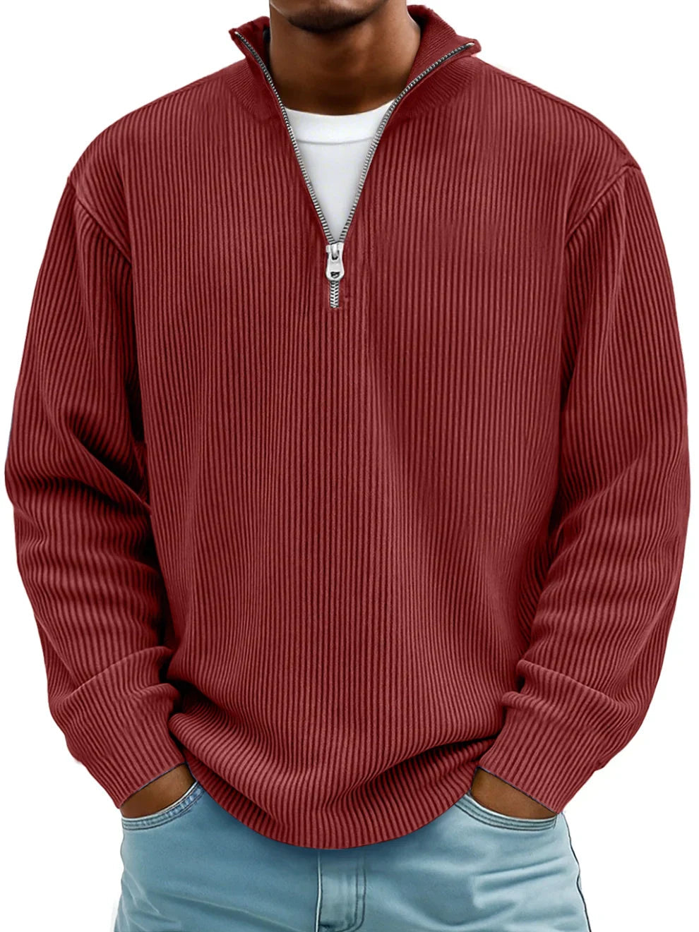 Classic Quarter Zip Knit Jumper