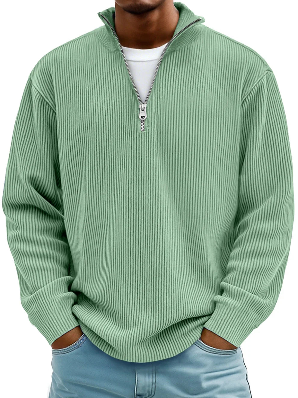 Classic Quarter Zip Knit Jumper